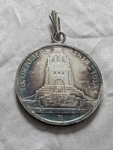 Münze Anhänger 3 Mark 1913 E Deutsches Reich Völkerschlachtdenkmal - Bild 1 von 4