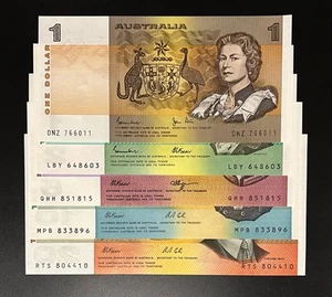 Set of 5 x Australian Paper notes ** $1 + $2 + $5 + $10 + $20 ** UNCIRCULATED !! - Picture 1 of 2