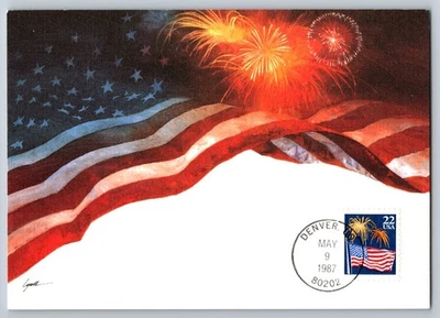 #2276 Flags & Fireworks Maxi Card - Image 1 of 2