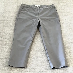 Michael Kors Womens Gray Chino Mid-Rise Flat Front Ankle Pants Size 12 Pockets - Picture 1 of 9
