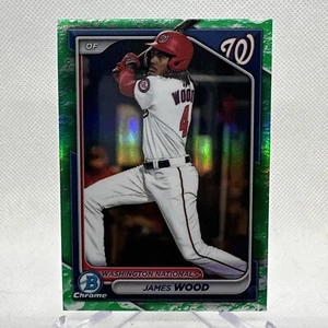 2024 Bowman Chrome James Wood Lunar Green #BCP-91 Nationals - Picture 1 of 2