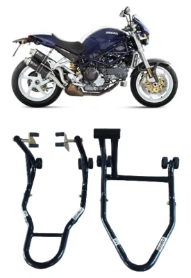 WINNET 2 Cavalletti alza ruota gomme moto Ducati Monster S2R S4R S2 S4 R 800 916 1000