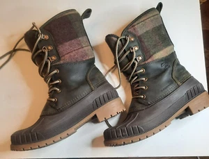 Kamik Sienna 2 3M Thinsulate Boots Chocolate Multi Color Plaid Women's Size 6 - Picture 1 of 17