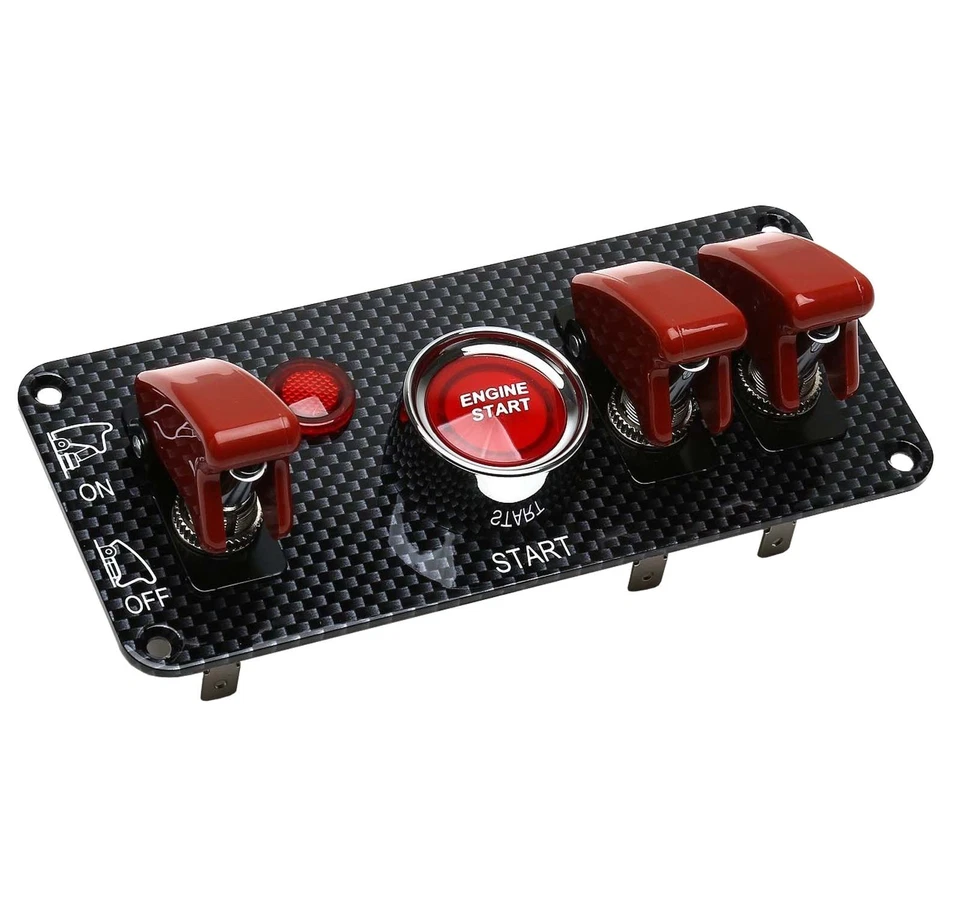 Schalterleiste Qualität Zündung Rot Start + 3 Aircraft Rennwagen für Motorsport- - Bild 1 von 1