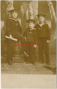 RPPC POSTCARD German Sailor Boys KAISER WILHELM YACHTS Imperial Navy RASTATT - Picture 1 of 2