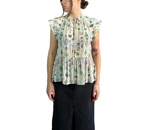 Zadig & Voltaire Tito Kilim Women's Blouse Sleeveless Art Pattern Top Size S - Picture 1 of 9