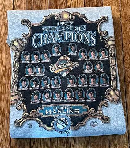 Vintage Florida Marlins 1997 World Series Champions Starter Sweatshirt Large Cover