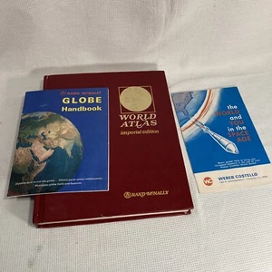 World Atlas Imperial Edition by Rand McNally 1972 with Globe Handbook - Picture 1 of 7