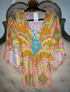 Neu mit Etikett Trina Turk Capri Schnür-Kimono Badeanzug Überwurf Kleid Damen S - Bild 1 von 11