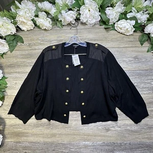 Torrid Military Shrug Knit Cropped 3/4 Sleeve Cardigan Sweater Plus Size 4X NEW - Picture 1 of 16