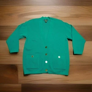 Classiques Entier Emerald Green Wool Cardigan | Button Front | Pockets | Size M - Picture 1 of 9