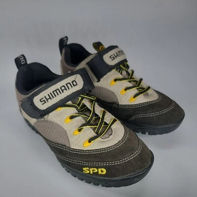 SHIMANO Women 6 Gray/Beige SHOES Suede MOUNTAIN BIKE Road CYCLING SH-M037 SPD - Image 1 of 4