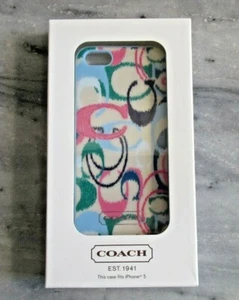 New in Box Coach $38 F65902 Signature C Multi Color PK HD iPhone 5 Case Skin - Picture 1 of 12