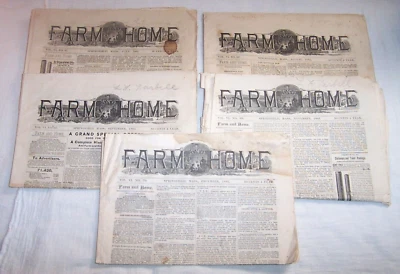 1885 Farm and Home 5 issues Farming Livestock Bees Poultry House Plans Cows - Image 1 of 4