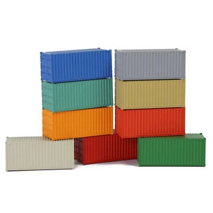 9pcs Different Colored N Scale 1:160 20ft Blank Shipping Container 20' Cargo Box - Picture 1 of 9