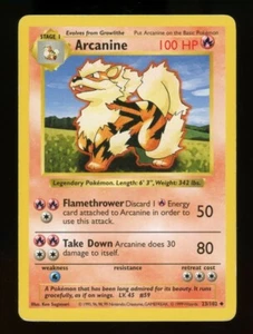 Pokemon Base Set ARCANINE 23/102 Unlimited Shadowless - Picture 1 of 6