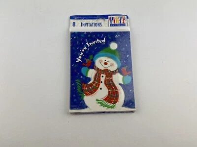 Пригласительная открытка на рождественский праздник снеговик клеймо - Изображение 1 из 4