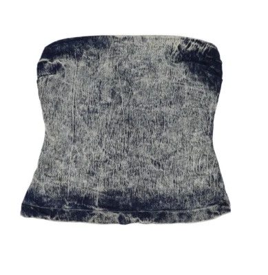 Corsé de mezclilla lavado ácido vintage años 90 talla pequeña tubo Y2k sin tirantes Foto 1 de 3