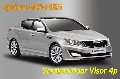 Visera de puerta ahumada protector de ventilación de lluvia ventana 4P negro A121 para KIA Optima 2011~2015 Foto 1 de 4