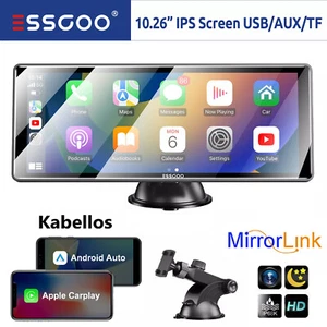 10.26" Zoll Tragbarer Apple CarPlay & Android Auto Wireless Display Autoradio - Bild 1 von 15