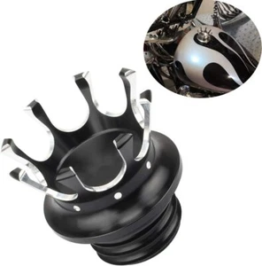 Chrome King Crown Gas Cap Fuel Tank Right-hand Thread Bil for Harley Softail USA - Picture 1 of 8