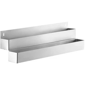 8 1/8"W x 36"L Stainless Steel Double Tier Speed Rail Liquor Display - Picture 1 of 7