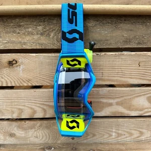 Scott Prospect WFS Roll-Off Motocross enduro Goggles - BLUE / BLACK / FLO YELLOW - Picture 1 of 6