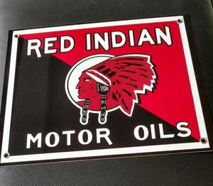 Red Indian Motor Oil Gas gasoline sign .. FREE shipping on any 10 signs - Picture 1 of 2