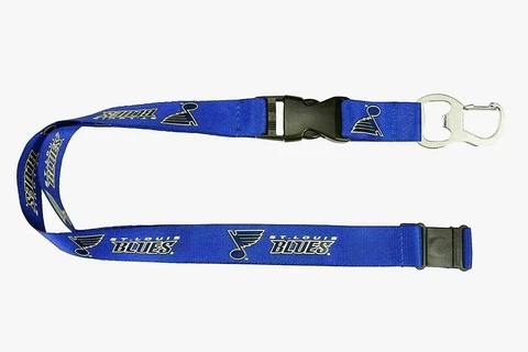 ST LOUIS BLUES BOTTLE OPENER LANYARD KEYCHAIN W WITH DETACHABLE CLIP Cover