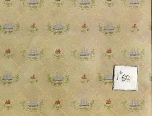 American Colonial Clippers wallpaper Jackson's Miniatures dollhouse 1pc JM87 - Picture 1 of 2