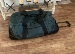 LL Bean Rolling Adventure Duffle Bag 33” Luggage Double Handle Wheels XL Green - Picture 1 of 13