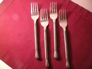 Set Of 4 Salad Forks Pier 1 Imports PII17 18/8 Stainless Twist Handle China 7" - Picture 1 of 5