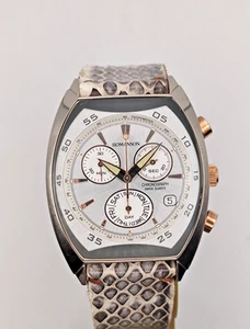 Romanson Modish Chronograph Sapphire Crystal Swiss Movt. Leather Men Watch Day - Picture 1 of 17