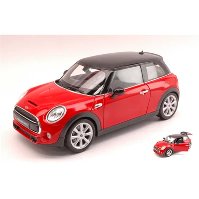 NEW MINI HATCH 2014 RED WITH BLACK ROOF 1:18 Welly Auto Stradali Modellino Nuovo - Immagine 1 di 3