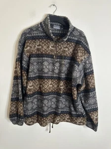 Vintage Prospector Fleece Sweatshirt Gr. XL Retro Weihnachten 90er gemustert - Bild 1 von 9