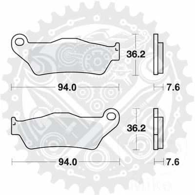 TRW Brake Pads Sintered Rear MCB648SH For Moto Morini Scrambler 1200 2009-2019 - Image 1 of 4