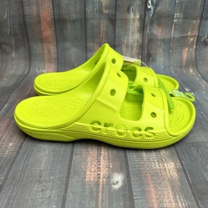 Crocs Baya 2 Strap Sandal Classic Slides Size 5 Women Lime Green Pool Shoes 5.5 - Picture 1 of 14