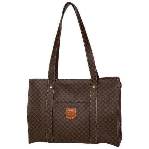Borsa a tracolla CELINE modello macadam tote bag tote bag tela rivestita marrone donna