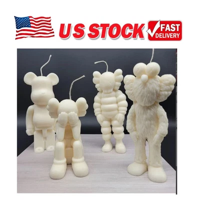 Moldes de velas de silicona para oso 3D hágalo usted mismo 2 piezas para hacer jabón yeso resina moldes artesanales Foto 1 de 2