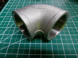 SS-EL90-108 304 Stainless Steel 90° Elbow Female to Female 2" NPT - Picture 1 of 1