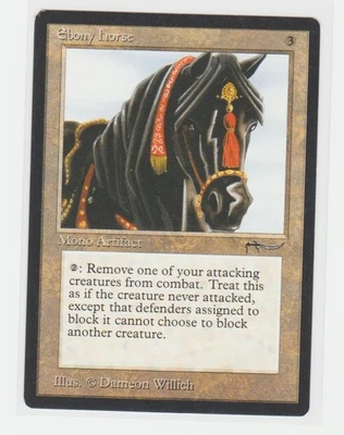 Magic the Gathering ~ MTG ~  1x Ebony Horse ~  SCANS ~ Arabian Nights - Image 1 of 3