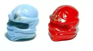 2 LEGO NINJAGO HELMETS MASK NRG ZANE, KAI PARTS FOR MINIFIGURE new - Picture 1 of 1