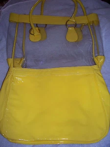 NEW Retail $89 Yellow Tote 2 pc Work Fun Handbag Summer Spring Purse Beach  - Picture 1 of 6