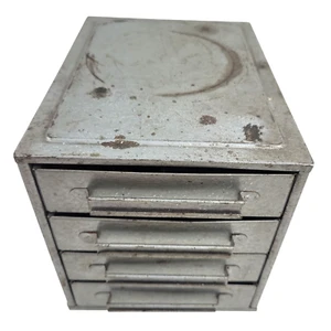 Vintage Industrial Small Steel 4 Drawer Chest Tool Box Organizer - Picture 1 of 10