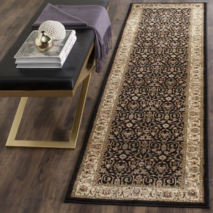 Lyndhurst Collection Runner Rug - 2'3" X 8', Black & Ivory, Traditional Oriental - Picture 1 of 12
