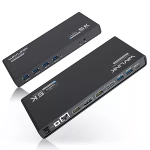 USB C Docking Station 5K Dual 4K Display 2xHDMI 2xDP USB3.0 w/100W Power Adapter - Picture 1 of 10