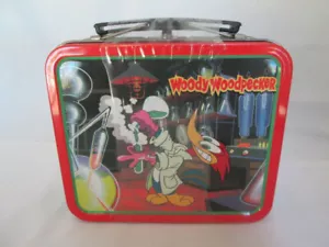 1997 Woody Woodpecker Mini Lunchbox Lata Mad Scientist Vintage Nuevo con Caramelos - Imagen 1 de 6