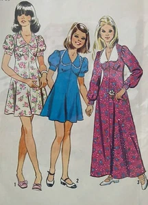 VINTAGE 1973 'SIMPLICITY' CLASSIC DRESS PATTERN 6186 SIZE GIRLS 12 - Picture 1 of 2