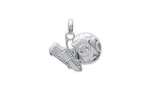 925 Silver Pendant - Football - Shoe And Goal Ball - Picture 1 of 3