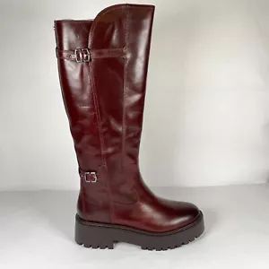 Sam Edelman Elayna Womens Size 10 M Pecan Lea Leather Riding Boots Zip Up Shoes - Picture 1 of 11
